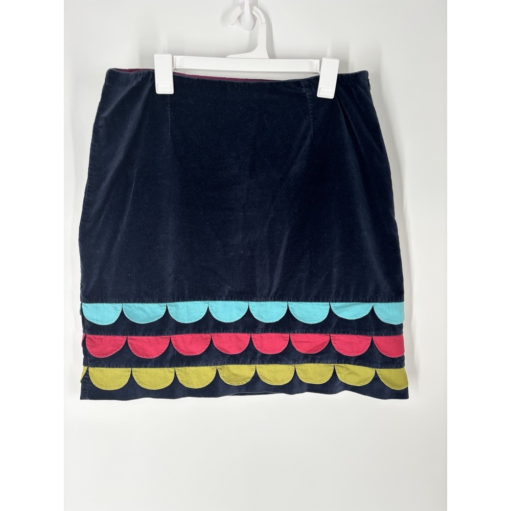 Boden Womens Sz 16 Skirt Scalloped Whimsical Colorful Party‎ Velvet Twee Mid Mod